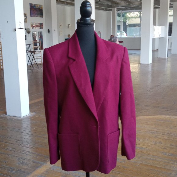 Koret burgundy wine, 100% wool vintage blazer - Picture 6 of 7